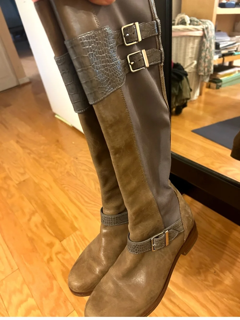 Cole Haan Over-the-Knee Buckle Boots in Brown